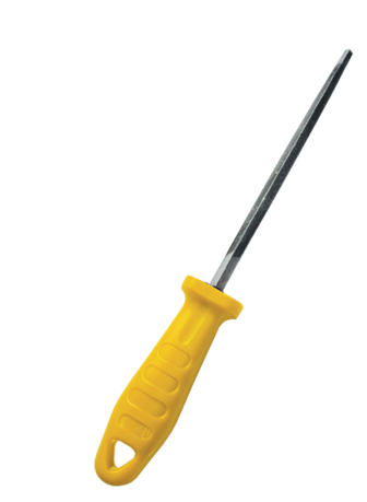 TRIANGULAR FILE WITH HANDLE  CUT2-HALF SMOOTH 130MM FF GROUP