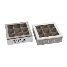 TEA BOX 24X24X7,5CM MDF 9SECTIONS 2ASS BC