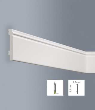LUXSTYL POLYSTYRENE SKIRTING L5010 200CM