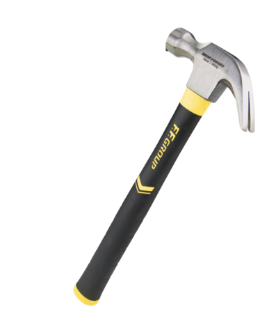 CLAW HAMMER WITH FIBERGLASS HANDLE 16OZ 450GR FF GROUP