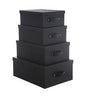 "LEATHER" BOXES X4 BLACK