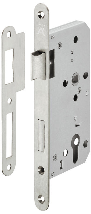 HAFELE MORTICE LOCK 20/55MM MAT BRUSHED ROUND FIRE