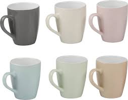 MUG 296ML 6ASS CLR CE D7,5X10CM 280G BC