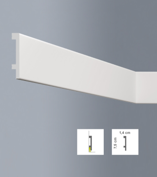 LUXSTYL POLYSTYRENE SKIRTING L7514 200CM