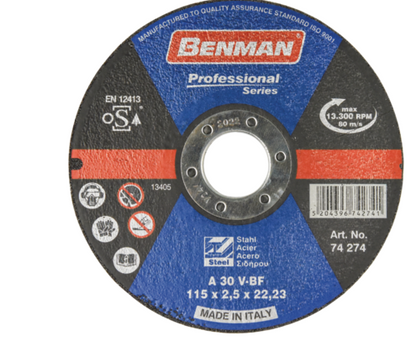 CUTTING DISC PROFESSIONAL SERIES FOR ΙΝΟΧ-STEEL 180X3MM BENMAN