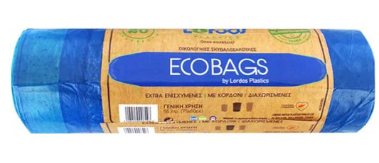 ECOBAGS ON ROLL RM 75X80 W/TAPE BLUE