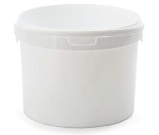 BUCKET 1.2L ALDL ROUND WHITE WITH PLASTIC HANDLE