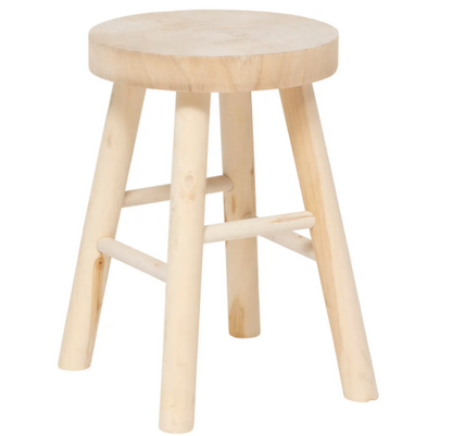 NYAR PAULOWNIA BEIGE STOOL D28X41CM