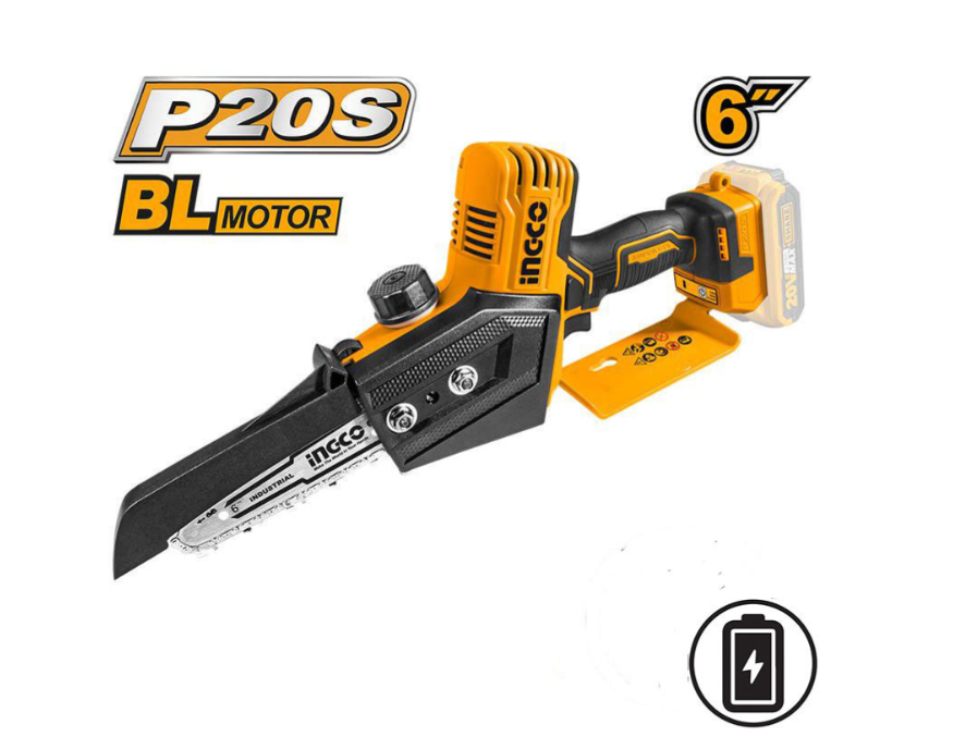 LITHIUM-ION MINI CHAIN SAW 20V 6" SOLO INGCO
