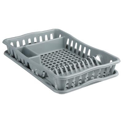 DISH DRAINER + TRAY GREY