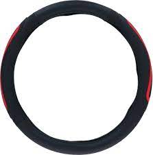 STEERING WHEEL COVER CAR 38CM BLACK/RED