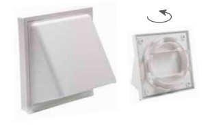 VENTILATION GRILL ABS ? 10-12CM RECESS MOUNTING + HOOD WHITE