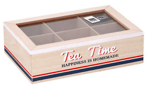 STORAGE BOX TEA TIME 40 2,50 ARTI CASA 24X16X7CM MDF BC