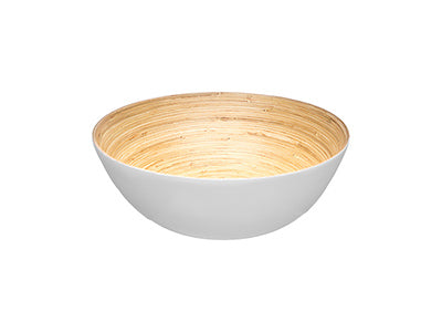 WHITE BAMBOO SALAD BOWL 25CM