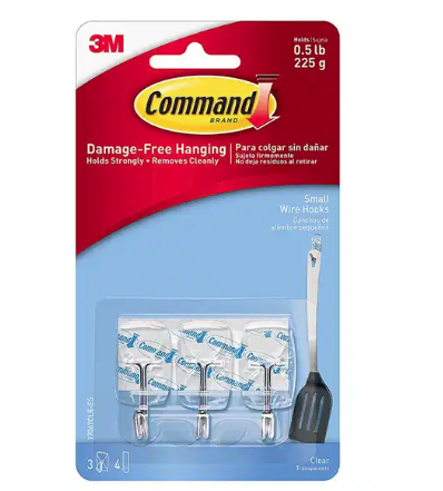 3M COMMAND SMALL WIRE HOOKS 3PCS 225GR CLEAR