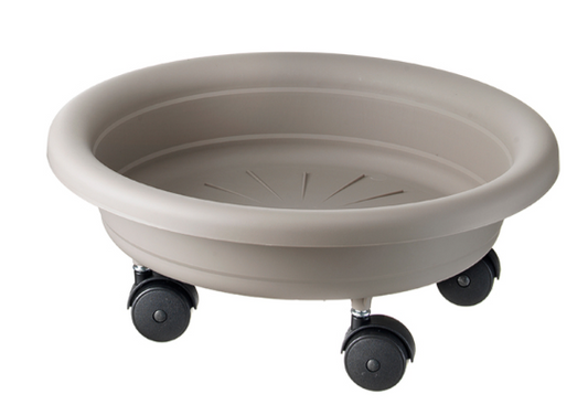 SAUCER WITH WHEELS 33X13CM PP TAUPE