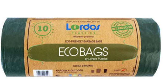 ECOBAGS ON ROLL RM 85X110 W/TAPE OLIVE GREEN