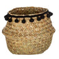 BLACK SEAGRASS BASKET D16CM