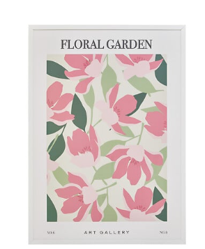 FRAMED POSTER ROSE FLOWER 50X70CM