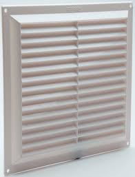 VENTILATION GRILL ABS 24X24CM SCREW MOUNTING + NET WHITE