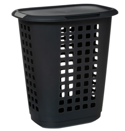 63L HUGGER LDRY HAMPER+LID GREY