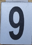 SIGN HOUSE NUMBER "9" 4X3 SILVER