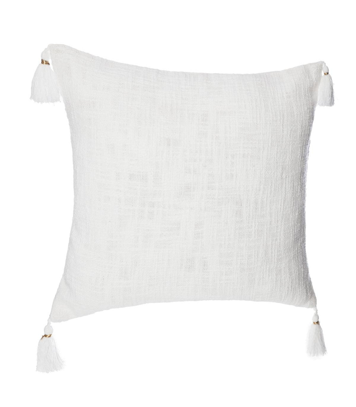 CUSHION COVER SLUB WHITE 40X40