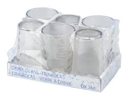 DRINK GLASS 6PCS 24CL GL SHK/IN