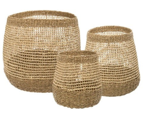 ROUND BASKETS TRANSPARENT X3