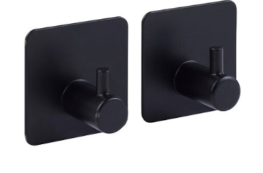 SET OF 2 STICKY ADHESIVE HOOKS S/STEEL ASSORTED