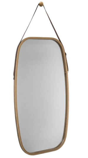 OVAL MIRROR HANDLE BAMBOO
