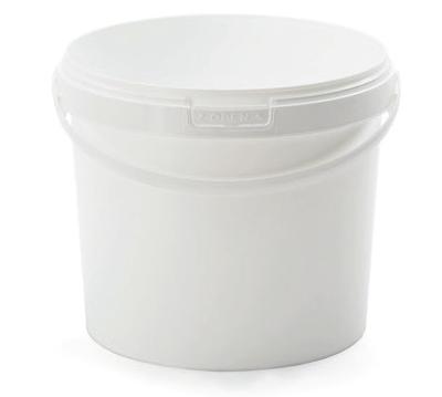 BUCKET 5L ALDL ROUND WHITE WITH PLASTIC HANDLE