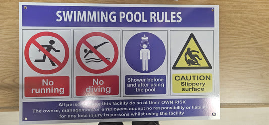 SIGN SWIMMING POOL RULES 50X30[4PICTURES