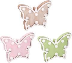 DECO BUTTERFLY LED 22X17X3CM 18 2,95 AC WOOD 3ASS EXCL. 2XAAA