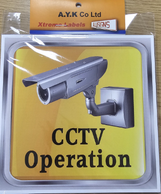 SIGN "24HRS" CCTV OPERATION 16X16