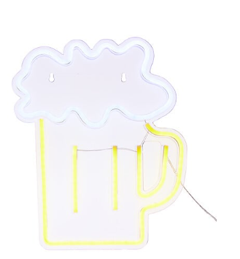 ΦΩΤΙΣΤΙΚΟ ΤΟΙΧΟΥ LED NEON BEER ΚΙΤΡΙΝΟ Υ35 CM