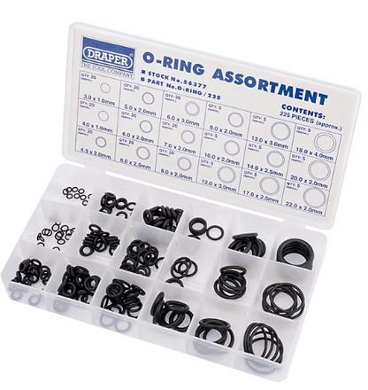 O-RING ASSORTMENT 225PCS