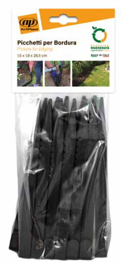 GARDEN LANDSCAPE EDGING STAKES BLACK 12PCS