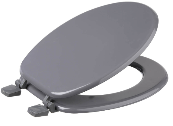 TOILET SEAT WOOD 18' GREY