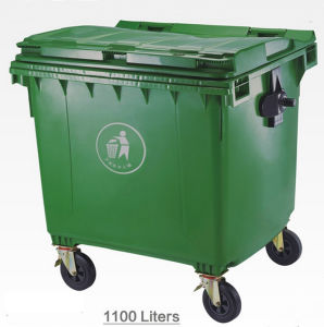 GARBAGE BIN COM 1100LTR GREEN