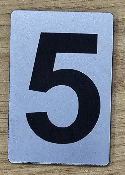 SIGN HOUSE NUMBER "5" 6X4 SILVER