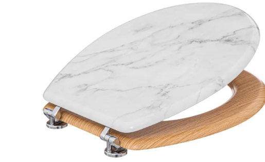 TOILET SEAT WHITE MARBLE EFFECT