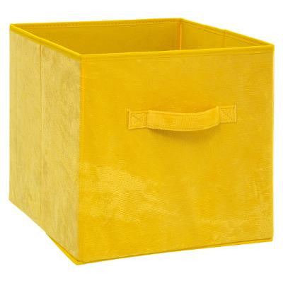 STORAGE BOX YELLOW VELVET 31X31