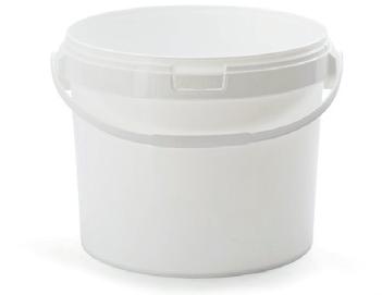 BUCKET 15L ALDL ROUND WHITE WITH PLASTIC HANDLE