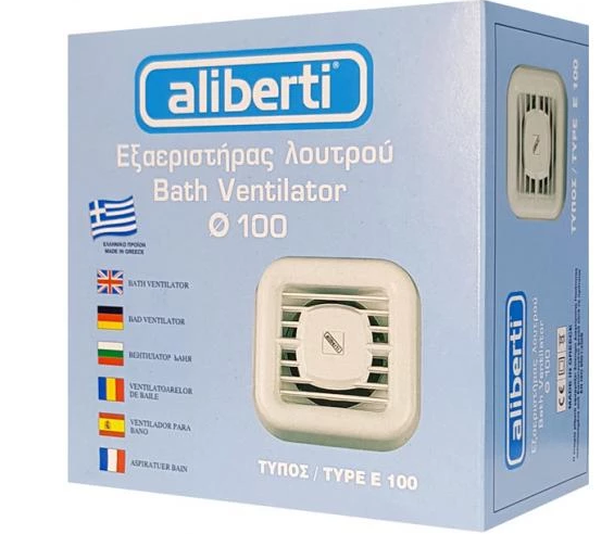EXTRACTOR FAN FOR BATHROOM 4'' 230V E-100