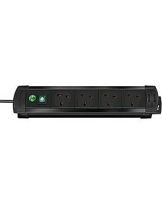 PREMIUM-LINE EXTENSION SOCKET 4-WAY BLACK 1,8M 05VV-F 3G1,25 WITH SWITCH