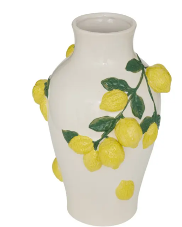 LEMON CRMC VASE FRUITY H32.6