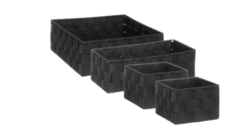 SQUARE BASKET BLACK X4