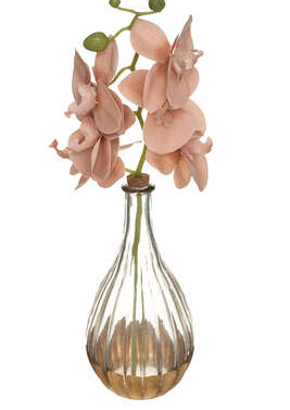 ORCHID W GLASS VASE H40