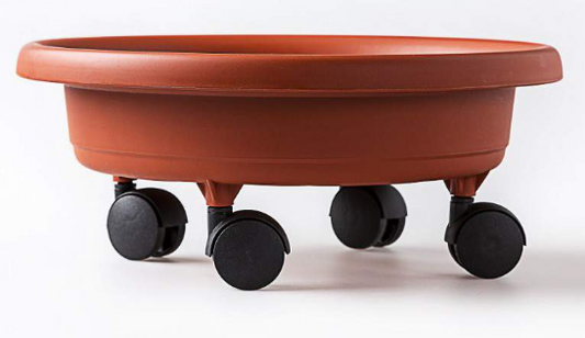SAUCER WITH WHEELS 28CM TERRACOTTA